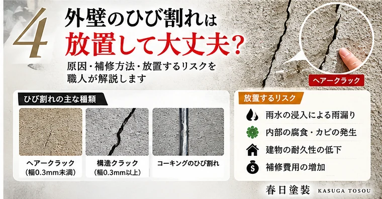 外壁のひび割れの原因と補修方法｜放置するリスク